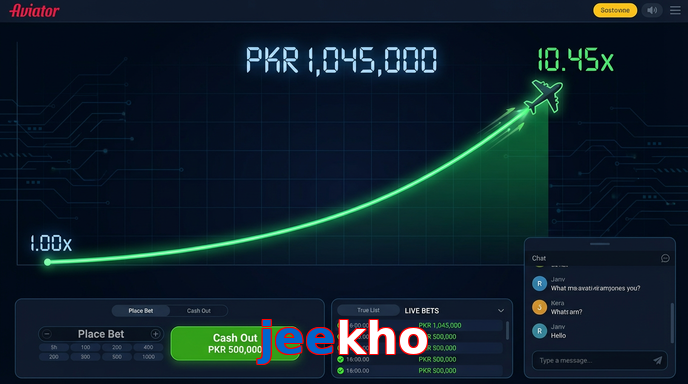 Main screen of Jeekho aviator page for PK players